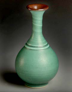 Nichibei potters Bottle Neck Vase Forest
